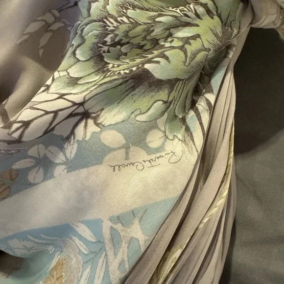 ROBERTO CAVALLI GRAY & FLORAL PEONT GOWN SIZE 38, STUNNING BALLGOWN - Picture 14 of 17